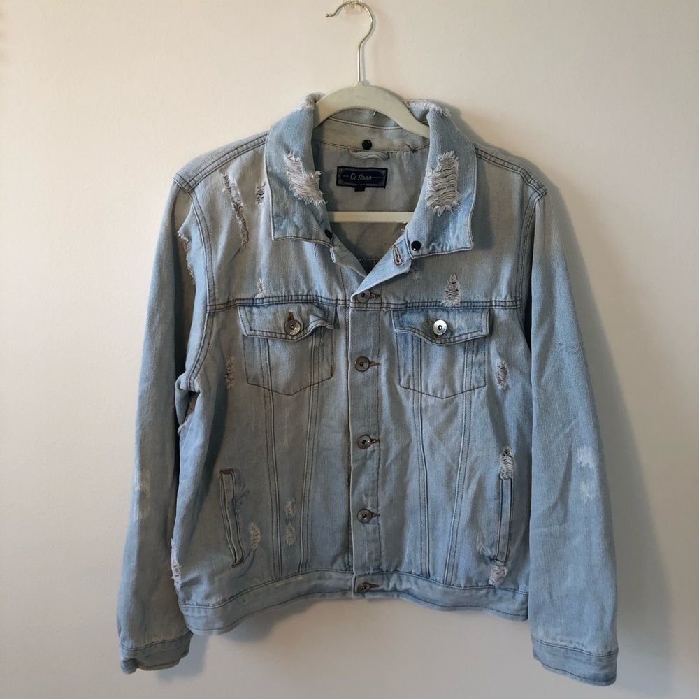 Distressed Light Jean Jacket